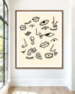 Shop Senses abstract human expressions whimsical eclectic quirky face Art Print, Canvas Print - available at 83oranges.com by artist Uma Gokhale India Shop Senses abstract human expressions whimsical eclectic quirky face Art Print, Canvas Print - available at 83oranges.com by artist Uma Gokhale India