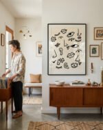 Shop Senses abstract human expressions whimsical eclectic quirky face Art Print, Canvas Print - available at 83oranges.com by artist Uma Gokhale India