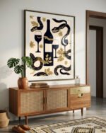 Shop Snakes & Wine Whimsical wildlfie Art Print, Canvas Print - available at 83oranges.com by artist Uma Gokhale India