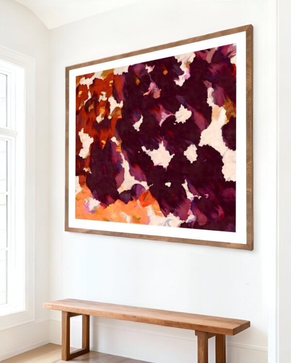 Shop Velarium | Wine & Velvet Abstract floral brushstrokes vivid Art Print, Canvas Print - available at 83oranges.com by artist Uma Gokhale India