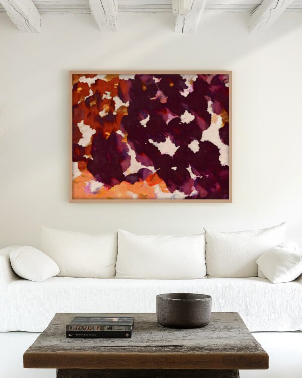 Shop Velarium | Wine & Velvet Abstract floral brushstrokes vivid Art Print, Canvas Print - available at 83oranges.com by artist Uma Gokhale India