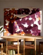 Shop Velarium | Wine & Velvet Abstract floral brushstrokes vivid Art Print, Canvas Print - available at 83oranges.com by artist Uma Gokhale India