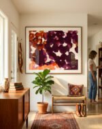 Shop Velarium | Wine & Velvet Abstract floral brushstrokes vivid Art Print, Canvas Print - available at 83oranges.com by artist Uma Gokhale India