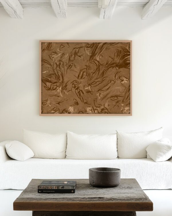 Shop Shape of a Feeling — Sienna Brown Smoked Earth Abstract Art Print, Canvas Print - available at 83oranges.com by artist Uma Gokhale India