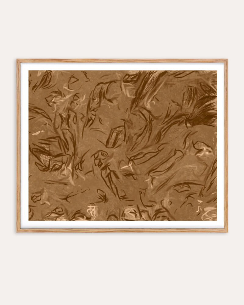 Shop Shape of a Feeling — Sienna Brown Smoked Earth Abstract Art Print, Canvas Print - available at 83oranges.com by artist Uma Gokhale India