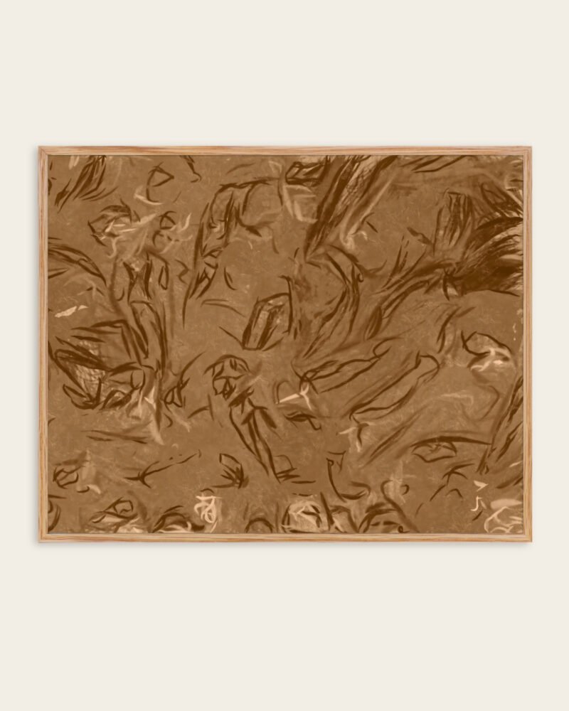Shop Shape of a Feeling — Sienna Brown Smoked Earth Abstract Art Print, Canvas Print - available at 83oranges.com by artist Uma Gokhale India