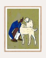 Abstract figurative fine art print titled “The Shepherd's Pause” by Uma Gokhale for contemporary interiors