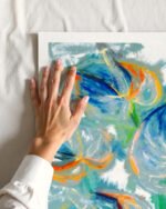 Abstract nature botanical painterly fine art print titled “Where Light Gathers” by Uma Gokhale for contemporary interiors