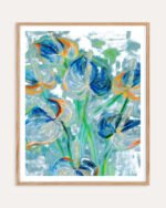 Abstract nature botanical painterly fine art print titled “Where Light Gathers” by Uma Gokhale for contemporary interiors