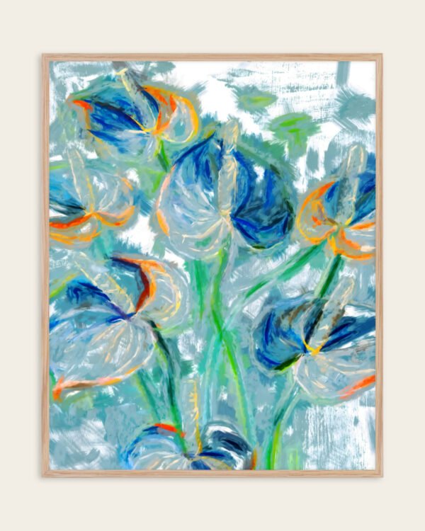 Abstract nature botanical painterly fine art print titled “Where Light Gathers” by Uma Gokhale for contemporary interiors