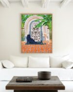 Architectural nature botanical painterly Jungle black panther fine art print titled “Frienaissance” by Uma Gokhale for contemporary interiors Architectural nature botanical painterly Jungle black panther fine art print titled “Frienaissance” by Uma Gokhale for contemporary interiors