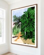 Figurative nature botanical Painterly fine art print titled “Hiding In Green” by Uma Gokhale for contemporary interiors