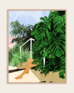 Figurative nature botanical Painterly fine art print titled “Hiding In Green” by Uma Gokhale for contemporary interiors Figurative nature botanical Painterly fine art print titled “Hiding In Green” by Uma Gokhale for contemporary interiors