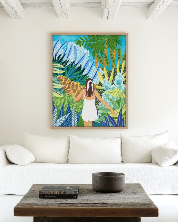Figurative painterly Jungle fine art print titled “Lost in the jungle of feelings” by Uma Gokhale for contemporary interiors
