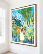Figurative painterly Jungle fine art print titled “Lost in the jungle of feelings” by Uma Gokhale for contemporary interiors