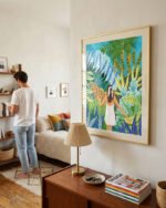 Figurative painterly Jungle fine art print titled “Lost in the jungle of feelings” by Uma Gokhale for contemporary interiors