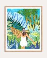 Figurative painterly Jungle fine art print titled “Lost in the jungle of feelings” by Uma Gokhale for contemporary interiors
