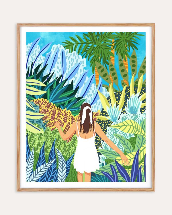 Figurative painterly Jungle fine art print titled “Lost in the jungle of feelings” by Uma Gokhale for contemporary interiors