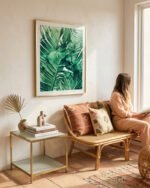 Abstract nature botanical painterly Jungle watercolor fine art print titled “Tropical state of mind” by Uma Gokhale for contemporary interiors