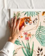 Tigers Nature wildlife botanical painterly Jungle fine art print titled “Tropical & Tigers” by Uma Gokhale for contemporary interiors Tigers Nature wildlife botanical painterly Jungle fine art print titled “Tropical & Tigers” by Uma Gokhale for contemporary interiors