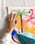 Figurative Peacock Forest fine art print titled “Utopia” by Uma Gokhale for contemporary interiors Figurative Peacock Forest fine art print titled “Utopia” by Uma Gokhale for contemporary interiors