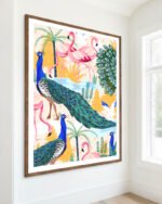 Figurative Peacock Forest fine art print titled “Utopia” by Uma Gokhale for contemporary interiors Figurative Peacock Forest fine art print titled “Utopia” by Uma Gokhale for contemporary interiors