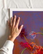 Abstract nature botanical painterly fine art print titled “Unruly Flowers” by Uma Gokhale for contemporary interiors