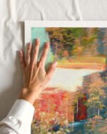 Abstract nature collage graphic design fine art print titled “The world I return to” by Uma Gokhale for contemporary interiors