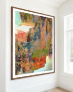 Abstract nature collage graphic design fine art print titled “The world I return to” by Uma Gokhale for contemporary interiors