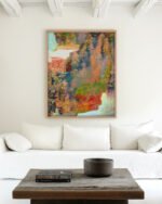 Abstract nature collage graphic design fine art print titled “The world I return to” by Uma Gokhale for contemporary interiors