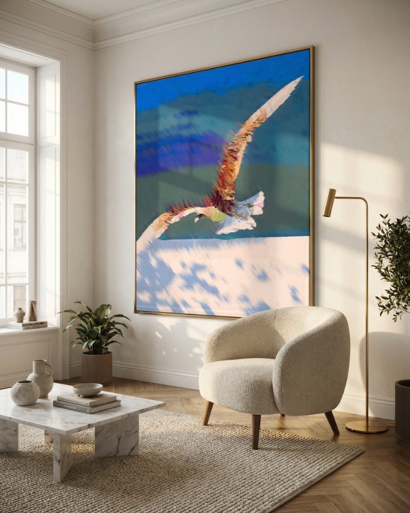 Shop Ascent birds eagle seagull fly freedom Art Print, Canvas Print - available at 83oranges.com by artist Uma Gokhale India