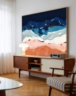 Shop Ocean heart abstract Painting Art Print, Canvas Print, Commercial digital license & Instant download printable - available at 83oranges.com by artist Uma Gokhale India