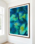 Abstract nature botanical drawing Painterly fine art print titled “Leaf Me Alone” by Uma Gokhale for contemporary interiors