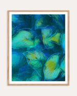 Abstract nature botanical drawing Painterly fine art print titled “Leaf Me Alone” by Uma Gokhale for contemporary interiors