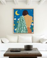 Figurative painterly fine art print titled “The Moon & Me” by Uma Gokhale for contemporary interiors