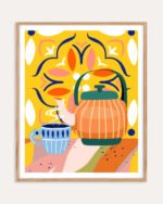 Abstract Tea coffee kettle painterly daily objects fine art print titled “Pumpkin spice latte” by Uma Gokhale for contemporary interiors Abstract Tea coffee kettle painterly daily objects fine art print titled “Pumpkin spice latte” by Uma Gokhale for contemporary interiors