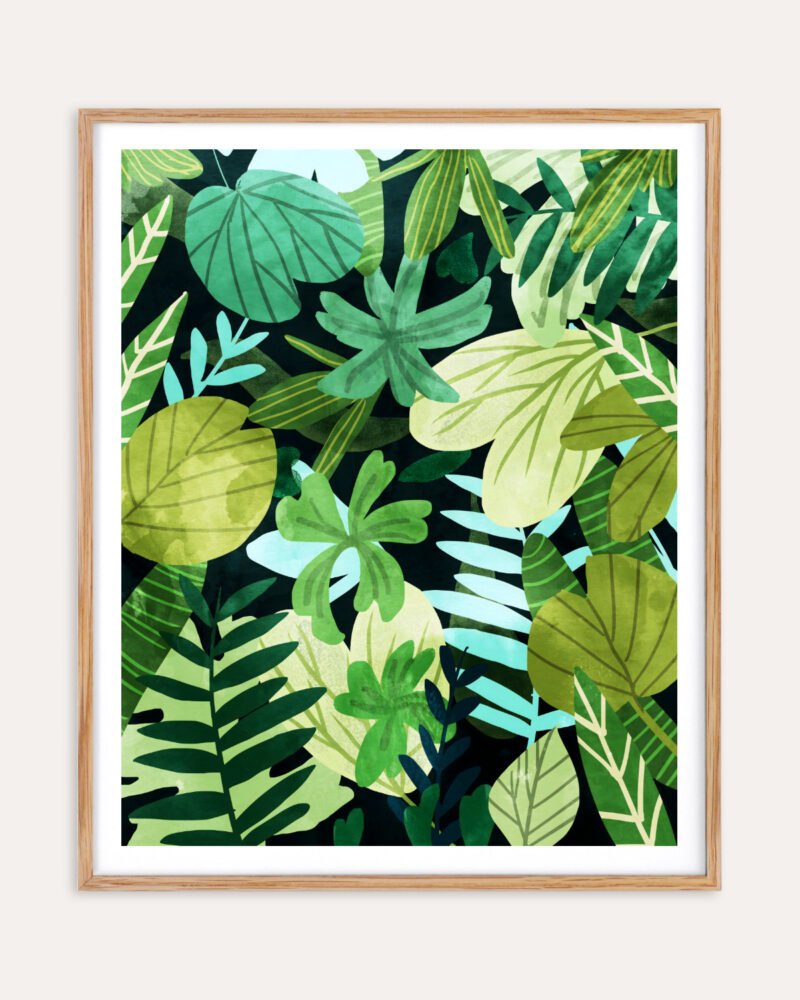Abstract nature botanical painterly Jungle watercolor fine art print titled “Rainforest ||” by Uma Gokhale for contemporary interiors Abstract nature botanical painterly Jungle watercolor fine art print titled “Rainforest ||” by Uma Gokhale for contemporary interiors