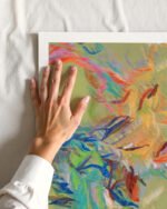 Abstract nature botanical painterly fine art print titled “Bird Nests” by Uma Gokhale for contemporary interiors