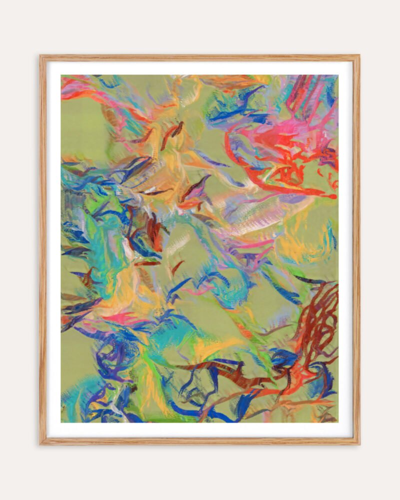 Abstract nature botanical painterly fine art print titled “Bird Nests” by Uma Gokhale for contemporary interiors