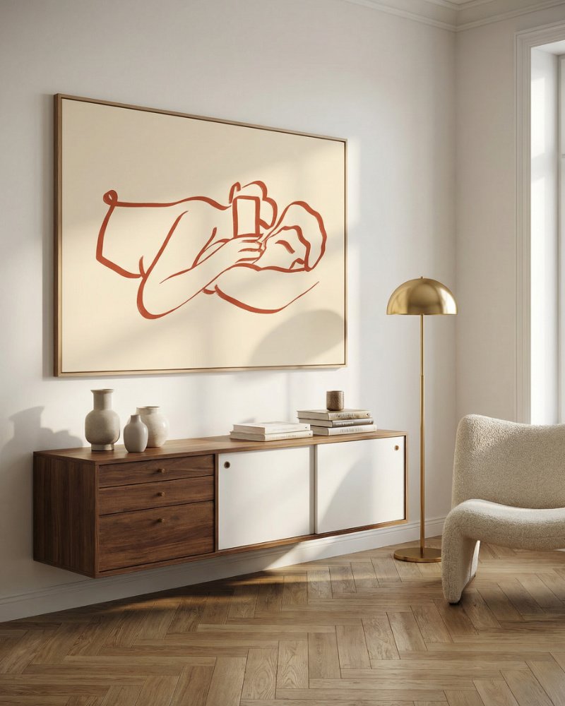 Shop Us love passion minimal line art drawing sketch nude Art Print, Canvas Print - available at 83oranges.com by artist Uma Gokhale India