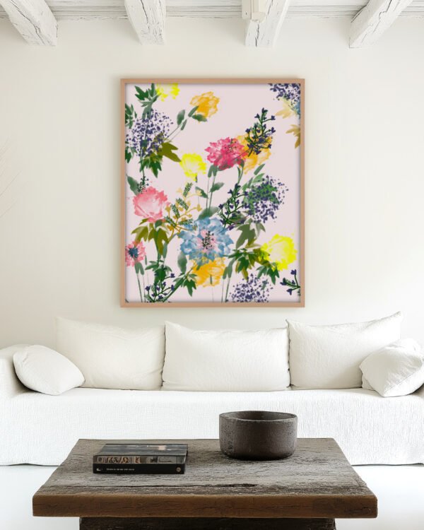 Abstract nature botanical painterly fine art print titled “The world I return to” by Uma Gokhale for contemporary interiors