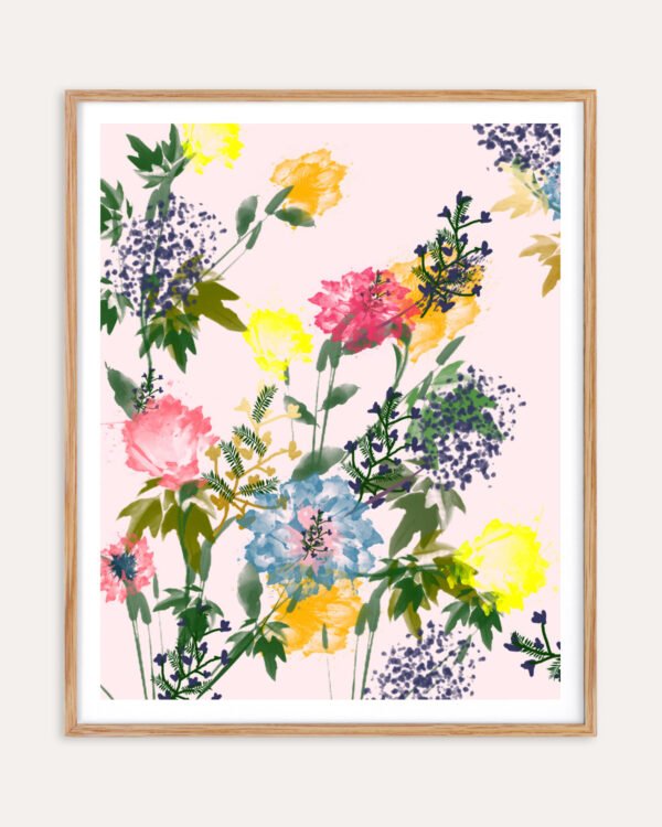 Abstract nature botanical painterly fine art print titled “The world I return to” by Uma Gokhale for contemporary interiors