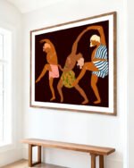 Figurative painterly fine art print titled “Midnight Muse: The Dance of Sisterhood” by Uma Gokhale for contemporary interiors Figurative painterly fine art print titled “Midnight Muse: The Dance of Sisterhood” by Uma Gokhale for contemporary interiors