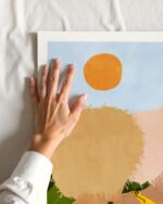 Figurative Afro wildlife bird painterly fine art print titled “Nature Lovers” by Uma Gokhale for contemporary interiors