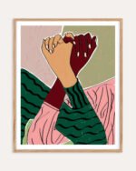 Figurative conceptual painterly fine art print titled “Pinky Promise” by Uma Gokhale for contemporary interiors