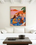 Figurative painterly fine art print titled “The Picnic” by Uma Gokhale for contemporary interiors