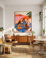 Figurative painterly fine art print titled “The Picnic” by Uma Gokhale for contemporary interiors