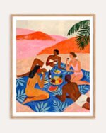 Figurative painterly fine art print titled “The Picnic” by Uma Gokhale for contemporary interiors