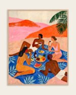 Figurative painterly fine art print titled “The Picnic” by Uma Gokhale for contemporary interiors