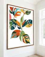 Botanical plants nature color-block fine art print titled “Thinker & Maker” by Uma Gokhale for contemporary interiors